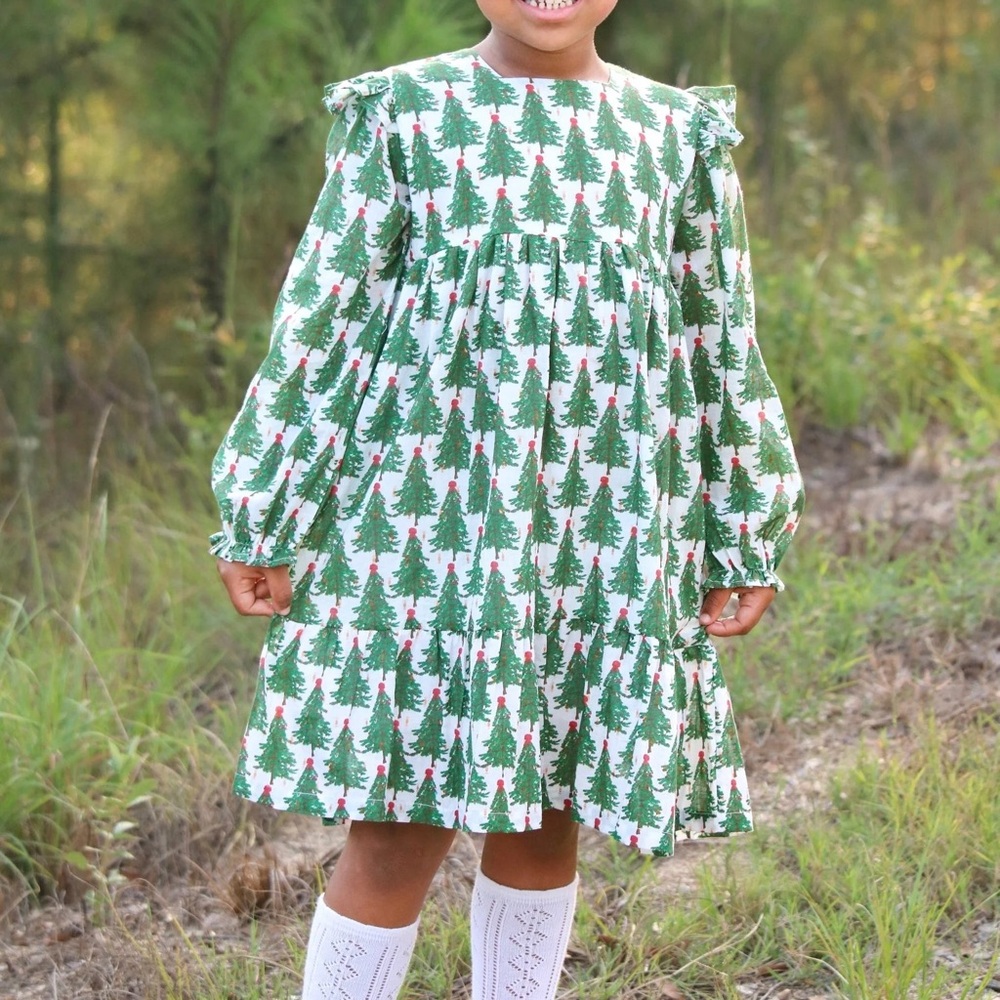 Smockingbird Christmas Tree Dress Size 5